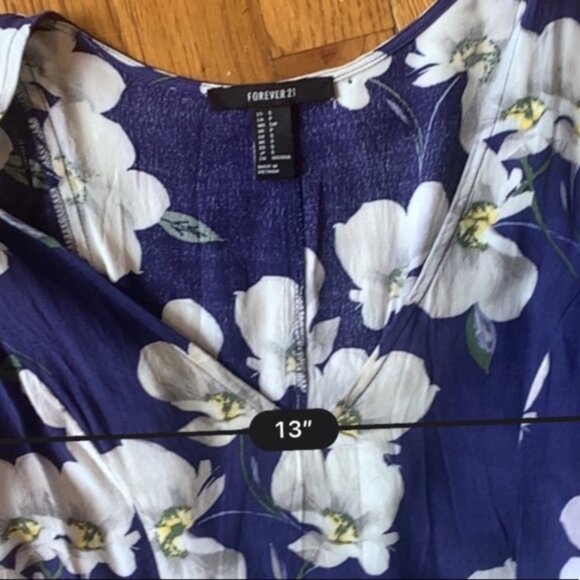 Forever 21 floral blue mini dress size small - Picture 3 of 4